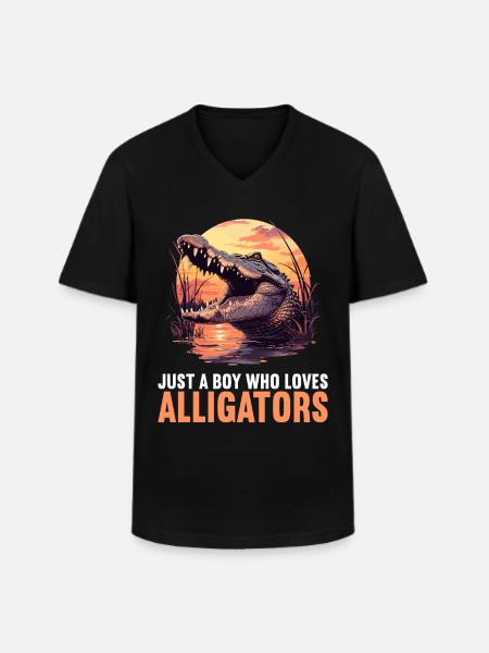 Alligatoren Alligator - Men's V-Neck T-Shirt - black