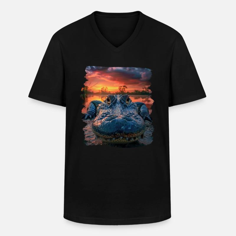 Alligatoren Alligator - Männer-T-Shirt mit V-Ausschnitt - Schwarz