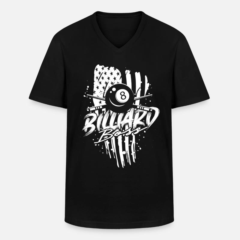 8-Ball Billard - Männer-T-Shirt mit V-Ausschnitt - Schwarz