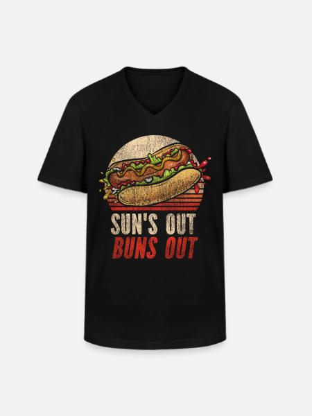 Hot Dog Adult Vintage Retro Sun's - Men's V-Neck T-Shirt - black