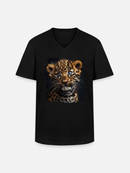 Amur Leopard Amurleoparden Amurleopard - Men's V-Neck T-Shirt - black