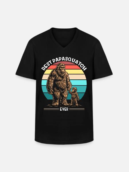 Best Papa Squatch Ever - Men's V-Neck T-Shirt - black