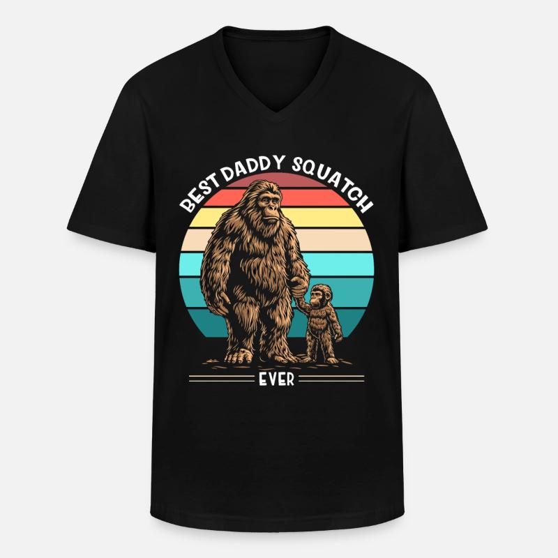 Best Daddy Squatch Ever - Men's V-Neck T-Shirt - black