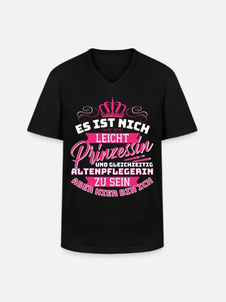 Princess & Geriatric Nurse - Fun - Men's V-Neck T-Shirt - black