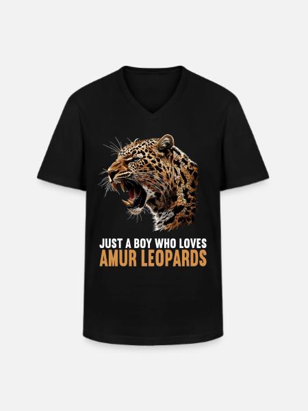 Amur Leopard Amurleoparden Amurleopard - Men's V-Neck T-Shirt - black