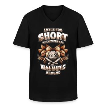 Allergie aux noix - T-shirt col V Homme - noir - Devant - AI Model Male 178 dark (178cm)