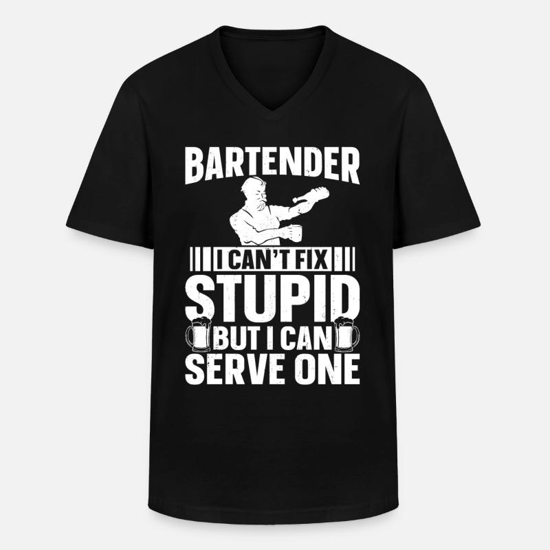 Bartender Mixologist Bartender I - Männer-T-Shirt mit V-Ausschnitt - Schwarz