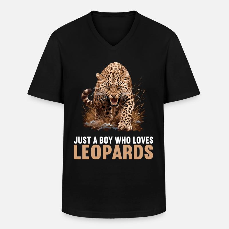Leoparden Leopard - Männer-T-Shirt mit V-Ausschnitt - Schwarz