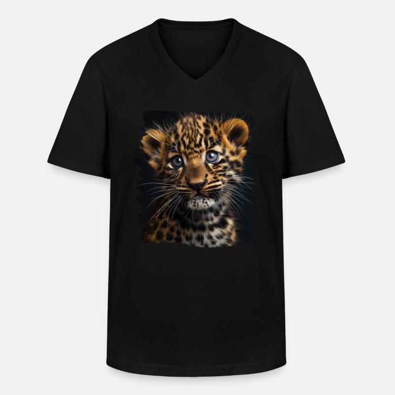 Leoparden Leopard - Männer-T-Shirt mit V-Ausschnitt - Schwarz