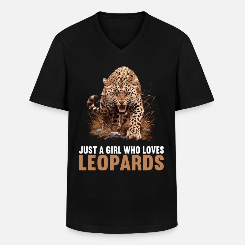 Leoparden Leopard - Männer-T-Shirt mit V-Ausschnitt - Schwarz
