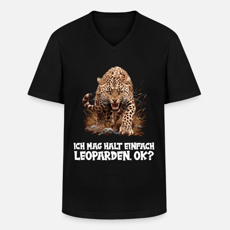 Leoparden Leopard - Männer-T-Shirt mit V-Ausschnitt - Schwarz