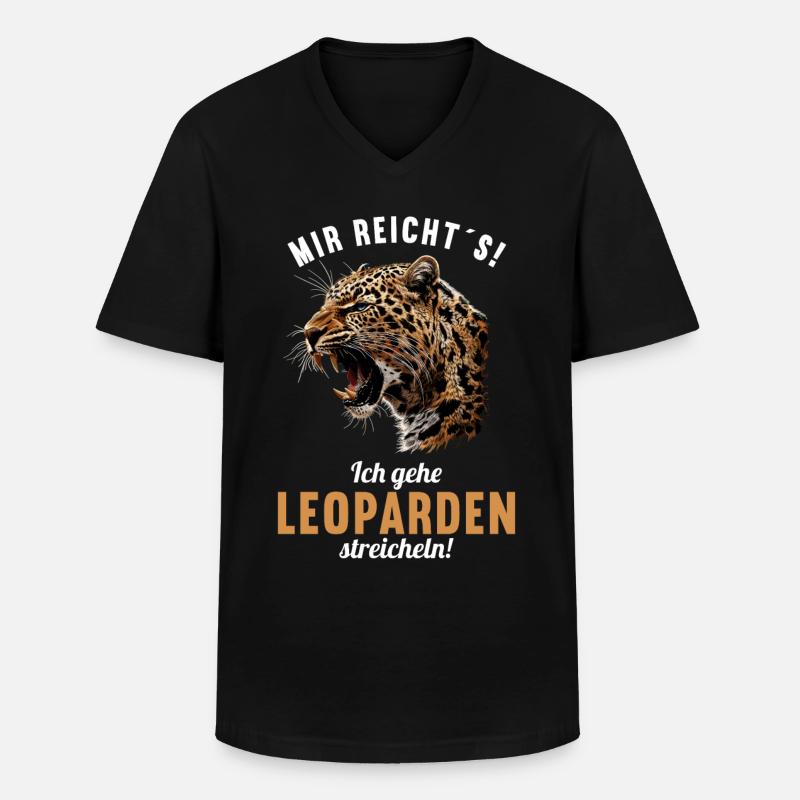 Leoparden Leopard - Männer-T-Shirt mit V-Ausschnitt - Schwarz