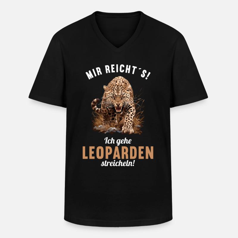 Leoparden Leopard - Männer-T-Shirt mit V-Ausschnitt - Schwarz