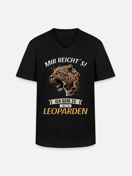 Léopard léopard - T-shirt col V Homme - noir