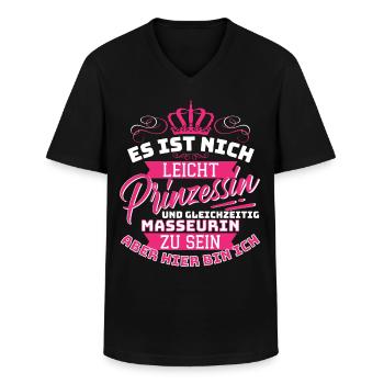 Prinzessin & Masseurin - Physio Physiotherapeutin - Männer-T-Shirt mit V-Ausschnitt - Schwarz - Vorne - AI Model Male 178 dark (178cm)