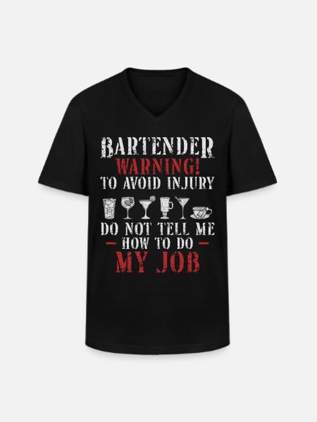 Bartender Mixologist Bartender - Men's V-Neck T-Shirt - black