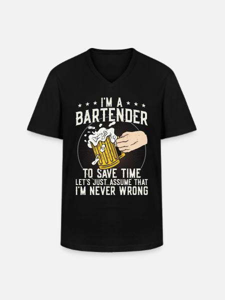 Bartender Mixologist I'm A - Männer-T-Shirt mit V-Ausschnitt - Schwarz