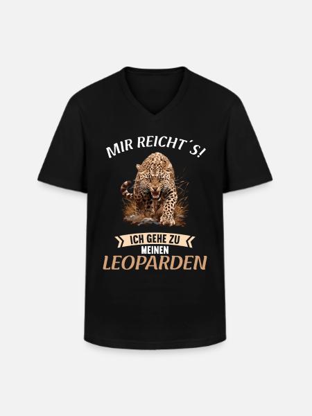 Léopard léopard - T-shirt col V Homme - noir