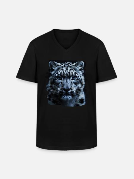 Snow Leopard Schneeleoparden Schneeleopard - Men's V-Neck T-Shirt - black