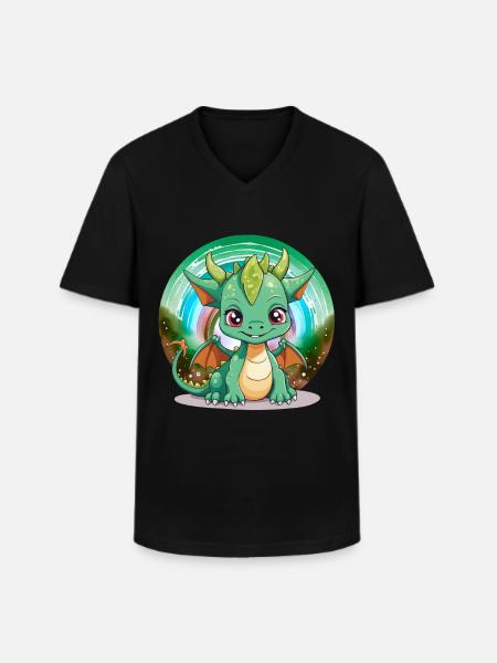 Drache Kinder Drachen Kind - Männer-T-Shirt mit V-Ausschnitt - Schwarz