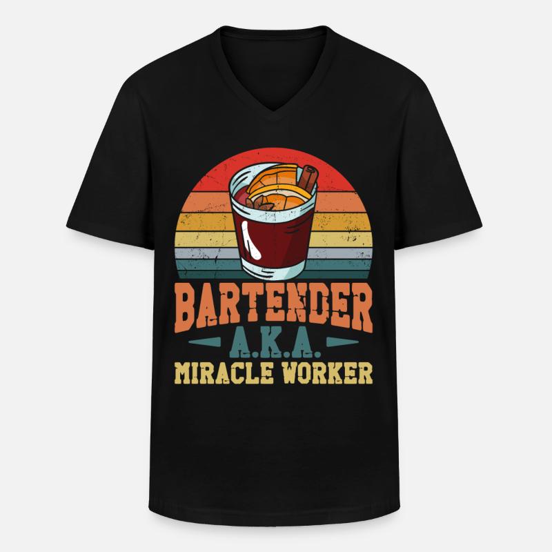 Bartender Mixologist Bartender - Men's V-Neck T-Shirt - black