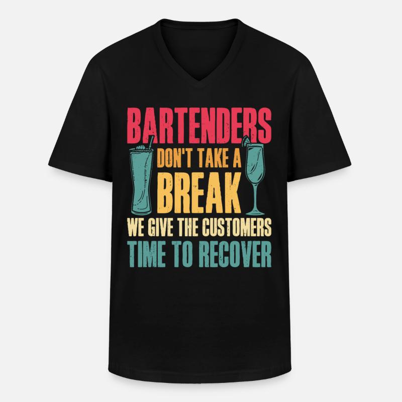 Bartender Mixologist Bartenders - Männer-T-Shirt mit V-Ausschnitt - Schwarz