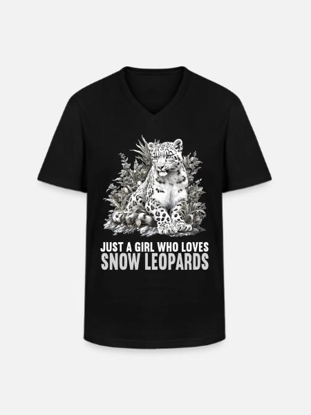 Snow Leopard Schneeleoparden Schneeleopard - Men's V-Neck T-Shirt - black