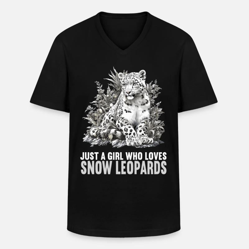 Snow Leopard Schneeleoparden Schneeleopard - Men's V-Neck T-Shirt - black