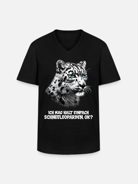 Snow Leopard Schneeleoparden Schneeleopard - Men's V-Neck T-Shirt - black