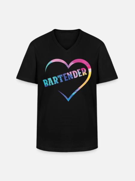 Bartender Mixologist Heart - Men's V-Neck T-Shirt - black