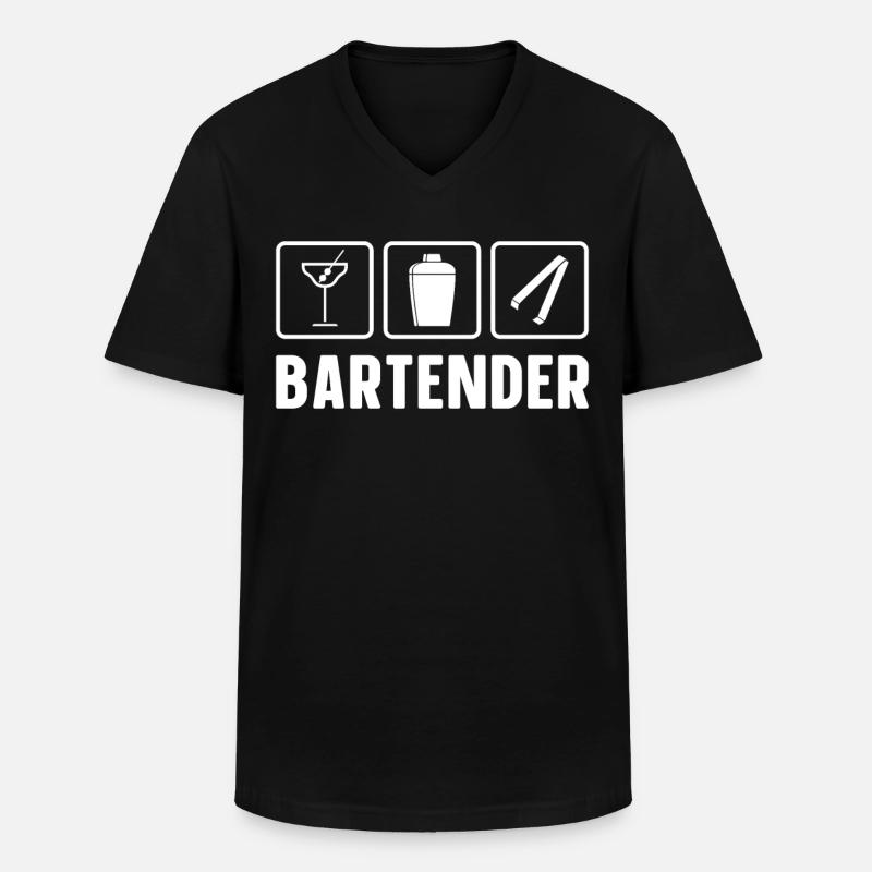 Bartender Mixologist Bartender - Männer-T-Shirt mit V-Ausschnitt - Schwarz