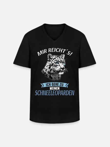 Snow Leopard Schneeleoparden Schneeleopard - Men's V-Neck T-Shirt - black