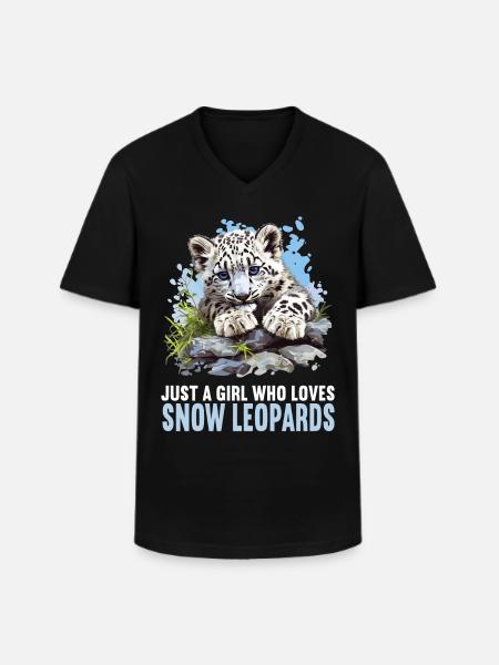 Snow Leopard Schneeleoparden Schneeleopard - Men's V-Neck T-Shirt - black