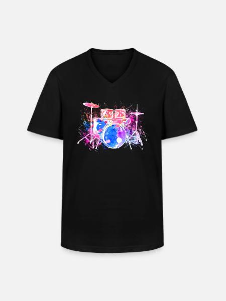 Drums Drummers Drummers - Men's V-Neck T-Shirt - black