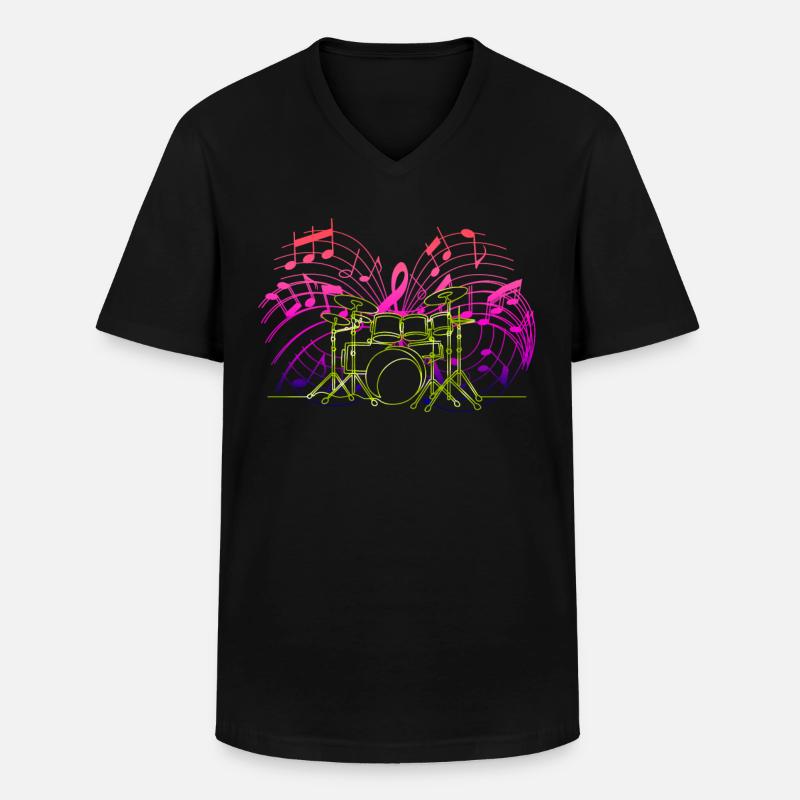 Drums Drummers Drummers - Men's V-Neck T-Shirt - black