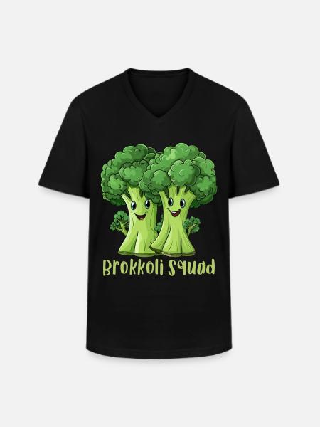 Broccoli Squad - Men's V-Neck T-Shirt - black