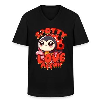 Ladybug Entomology Entomologist - Men's V-Neck T-Shirt - black - Front - AI Model Male 178 dark (178cm)