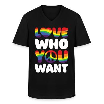 Gender Lesben, Schwule, Trans, Queer Regenbogen - Männer-T-Shirt mit V-Ausschnitt - Schwarz - Vorne - AI Model Male 178 dark (178cm)