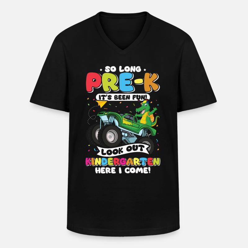 Kindergarten Geschenk Dinosaurier Dino Skateboard - Männer-T-Shirt mit V-Ausschnitt - Schwarz