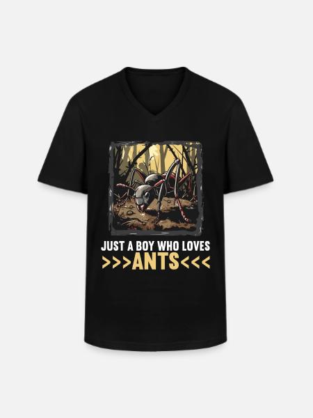 Fourmis fourmis - T-shirt col V Homme - noir