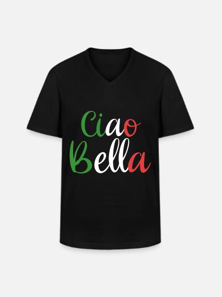 Ciao Bella - Men's V-Neck T-Shirt - black