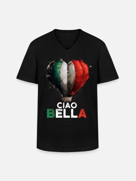 Ciao Bella - Men's V-Neck T-Shirt - black