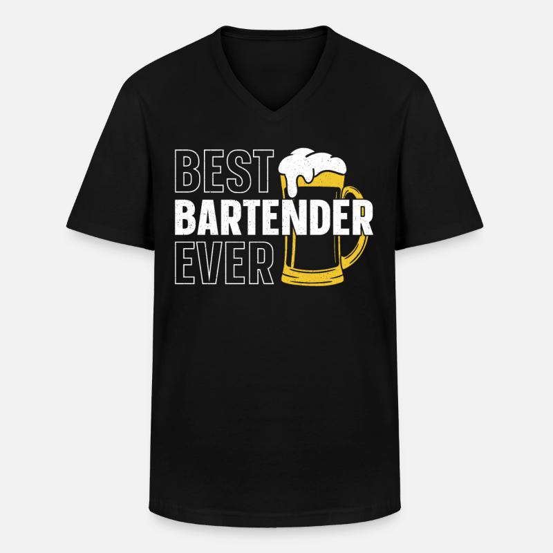 Bartender Mixologist Best - Männer-T-Shirt mit V-Ausschnitt - Schwarz