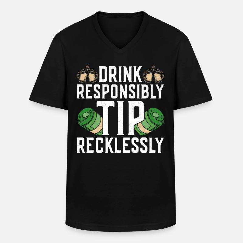 Bartender Mixologist Drink - Männer-T-Shirt mit V-Ausschnitt - Schwarz