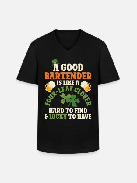 Bartender Mixologist St Patricks - Männer-T-Shirt mit V-Ausschnitt - Schwarz