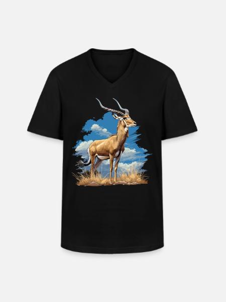 Antelope Antilopen Antilope - Men's V-Neck T-Shirt - black