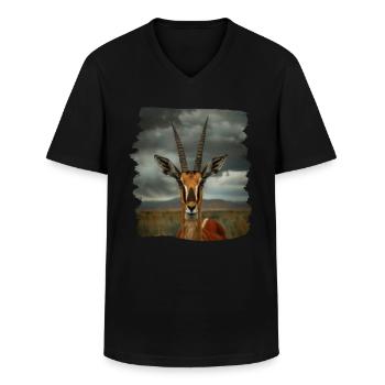 Antelope Antilopen Antilope - Men's V-Neck T-Shirt - black - Front - AI Model Male 178 dark (178cm)