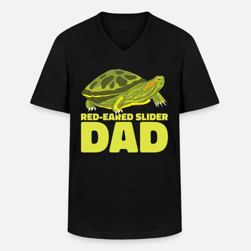 Red-eared Turtle Turtle - Men's V-Neck T-Shirt - black