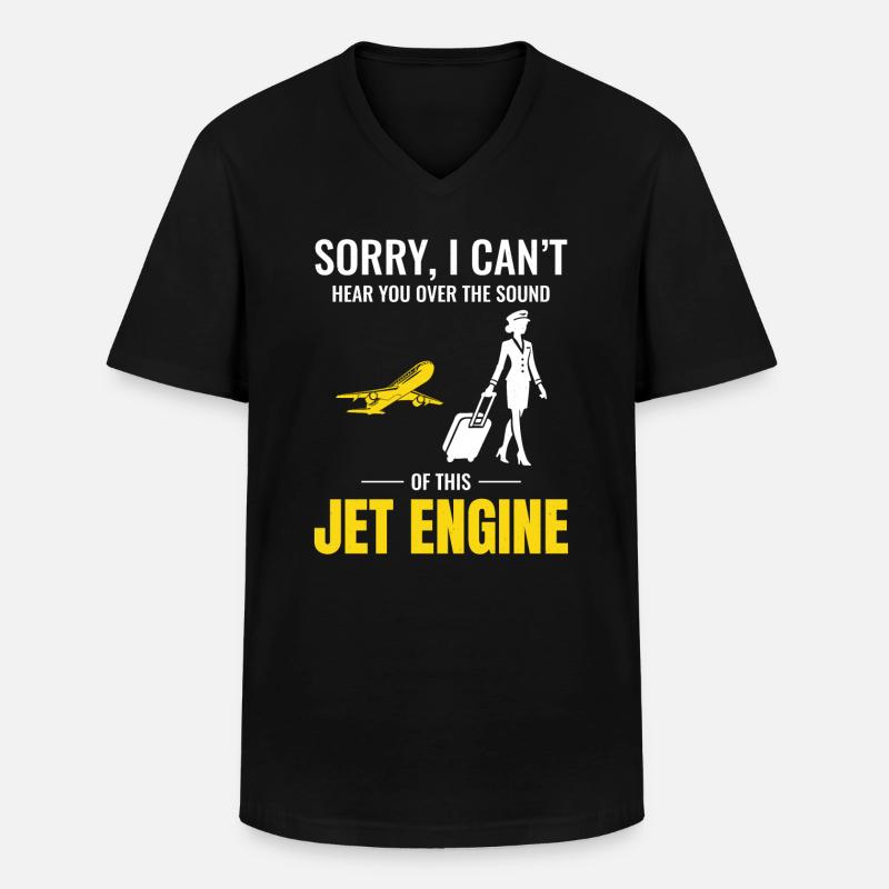 Flugbegleiter Flugpersonal - Männer-T-Shirt mit V-Ausschnitt - Schwarz