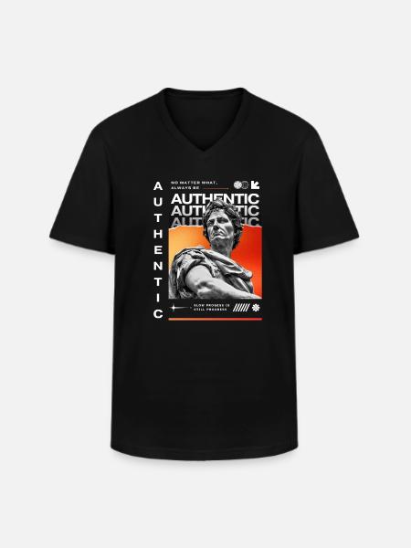 Authentic - Men's V-Neck T-Shirt - black
